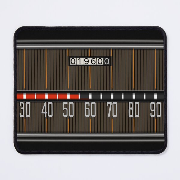 Item preview, 1960 Classic Car Horizontal Speedometer - Black Frame with Brown Background designed and sold by UKMatt2000.