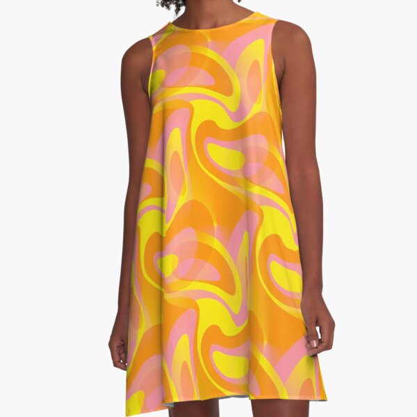 Item preview, Feeling Groovy - 60's Mod Abstract in Orange, Pink and Yellow designed and sold by MellowCat.