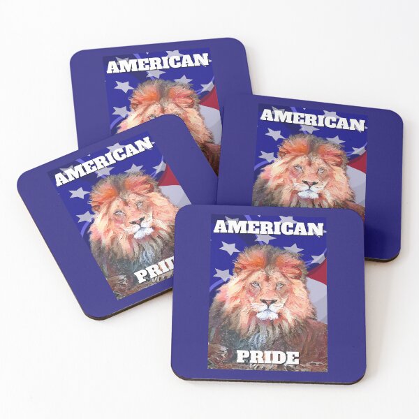 Item preview, American Pride with Lion and American Flag background designed and sold by AmericaFreedom.