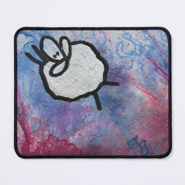 Item preview, UnFolding the Ewe-niverse #23 mixed media and ink painting of sheep designed and sold by ChillonLeachArt.
