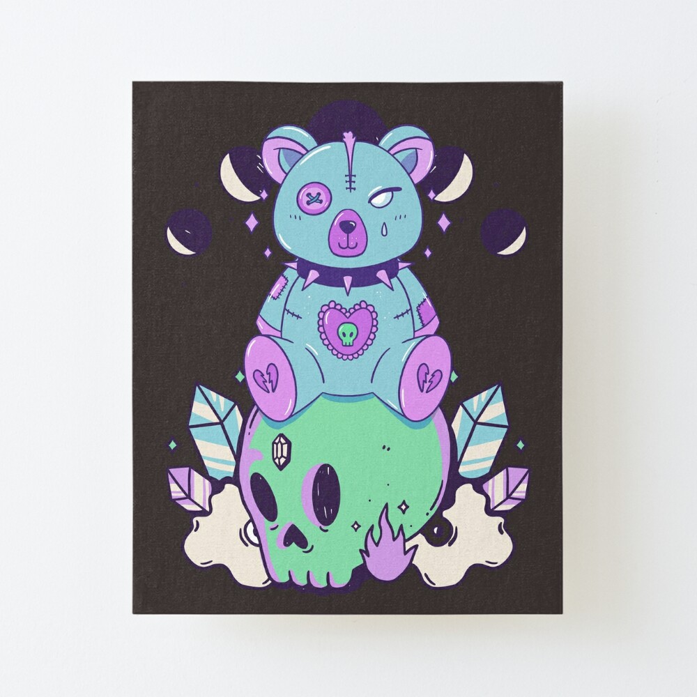 Pastel Goth Aesthetic Kawaii Creepy Teddy Bear Moon Phases