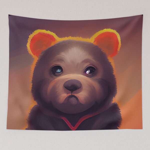Item preview, Baby Bear 2d Painting Portrait, Watercolor, Cute, Painting, Art designed and sold by UnlockingDesign.