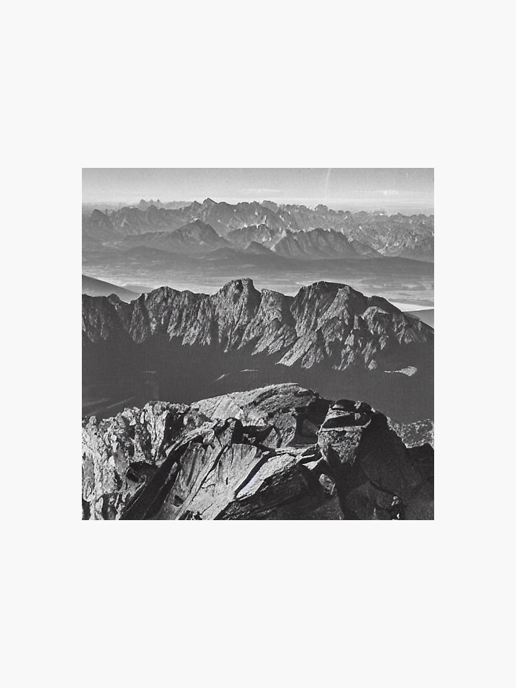 Artwork view, Rocky Mountains in Black and White  designed and sold by stillnessgifts