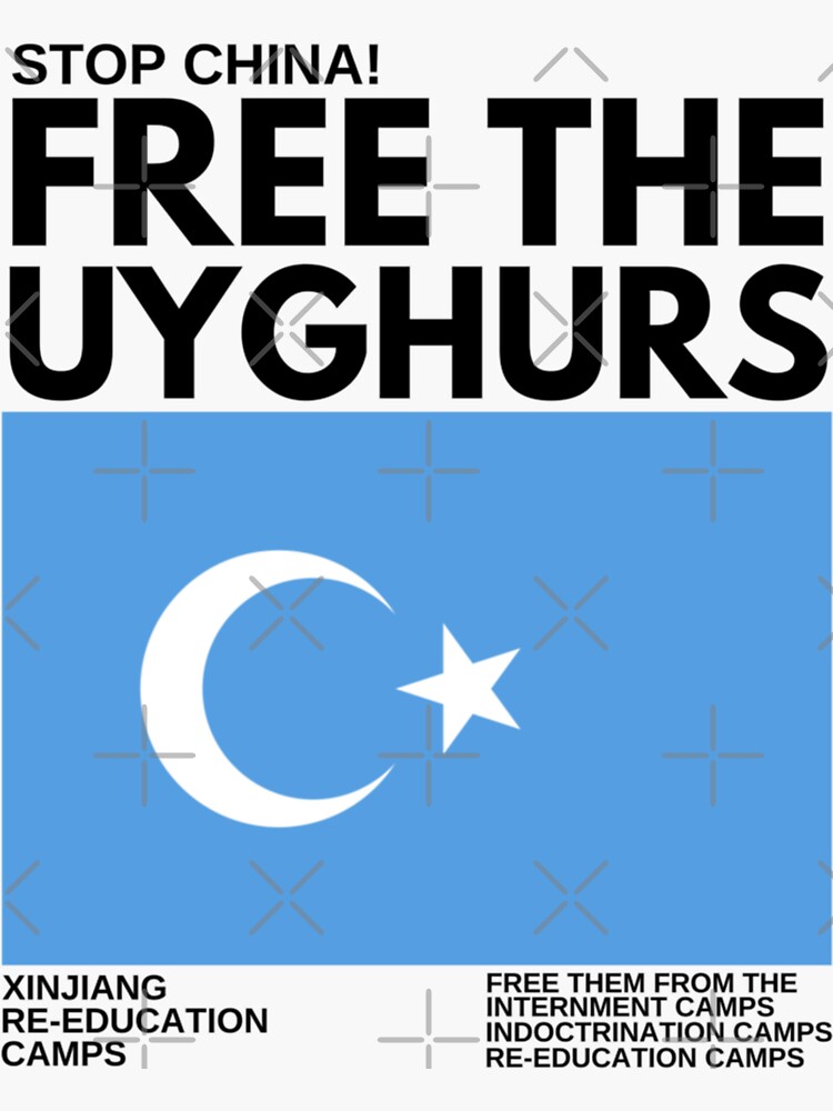 Free The Uyghurs Uyghur Flag Sticker For Sale By Storegohard Redbubble