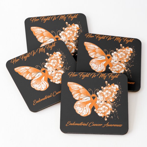 Item preview, Her Fight Is My Fight Endometrial Cancer Awareness Butterfly Ribbon Gifts designed and sold by Adropine.