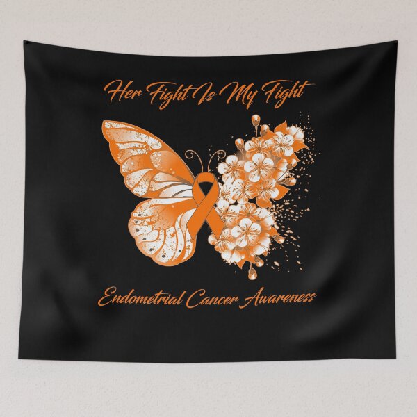 Item preview, Her Fight Is My Fight Endometrial Cancer Awareness Butterfly Ribbon Gifts designed and sold by Adropine.