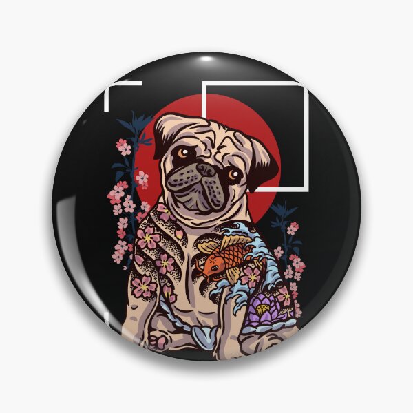 Item preview, Japanese Tattoo Pug Yakuza Art designed and sold by Click-Like.