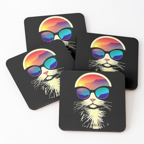 Item preview, Cat with glasses and the sunrise in the head designed and sold by Catator.