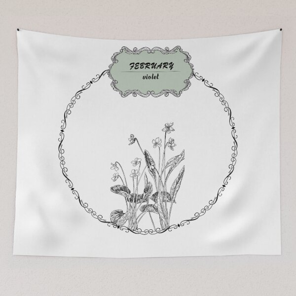 Item preview, February violet flower designed and sold by Rawan Alghunmien.