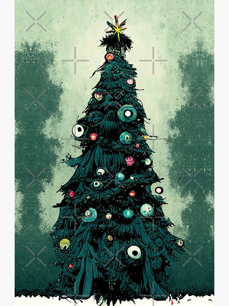 "Creepy Christmas Tree Greetings " Sticker for Sale by JinxedMonster