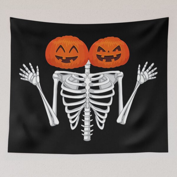 Item preview, halloween pumpkin skeleton t-shirt  designed and sold by Aarzu Artist.