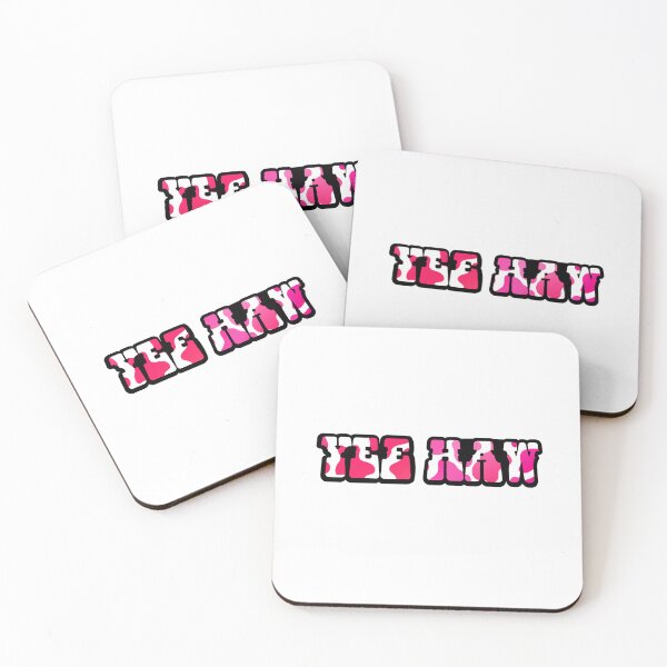 Item preview, Pink Cow Print "Yee Haw" Country Sticker designed and sold by Brooke’s Broadway Stickers.