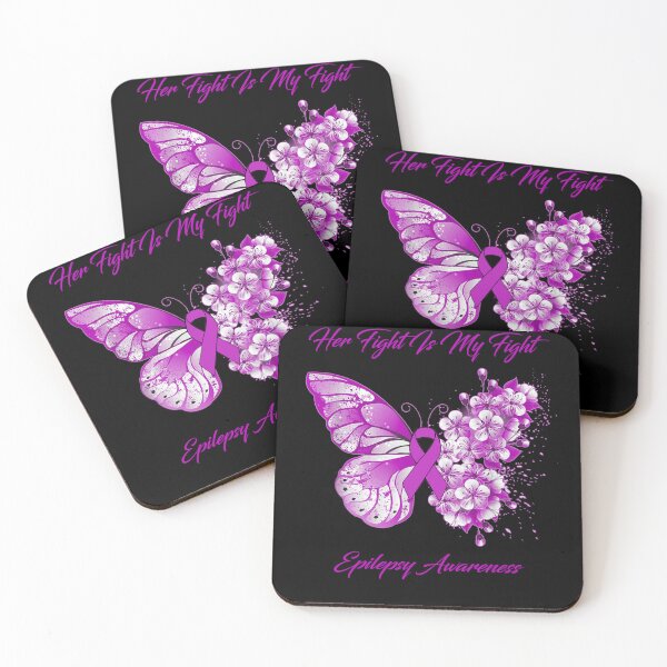 Item preview, Her Fight Is My Fight Epilepsy Awareness Butterfly Ribbon Gifts designed and sold by Adropine.