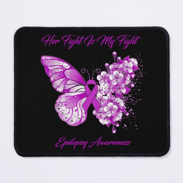 Item preview, Her Fight Is My Fight Epilepsy Awareness Butterfly Ribbon Gifts designed and sold by Adropine.