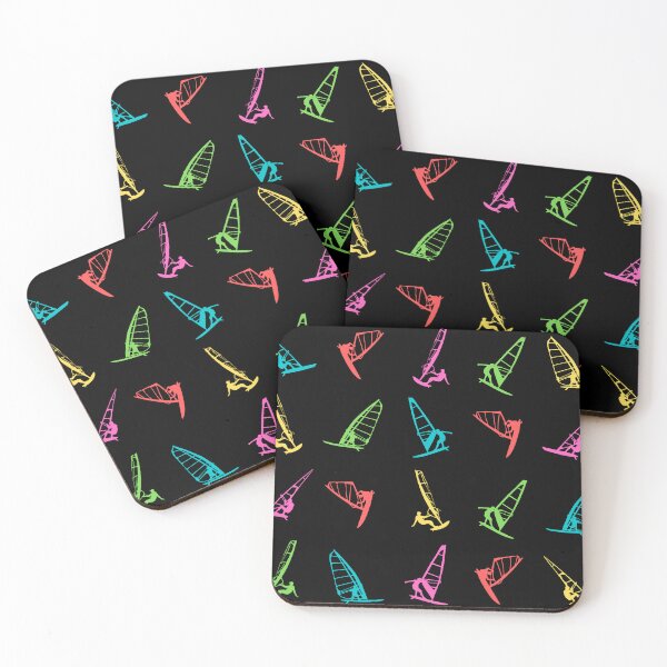 Item preview, Windsurfing Windsurfer Retro Colors Sending It Pattern designed and sold by Thomas Dossman.