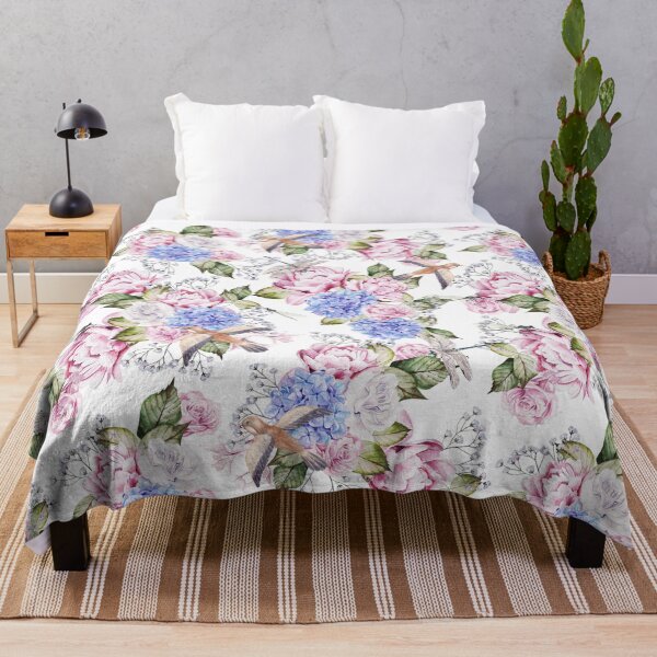 Item preview, Vintage Watercolor Roses and Hydrangea flowers designed and sold by silviaol.
