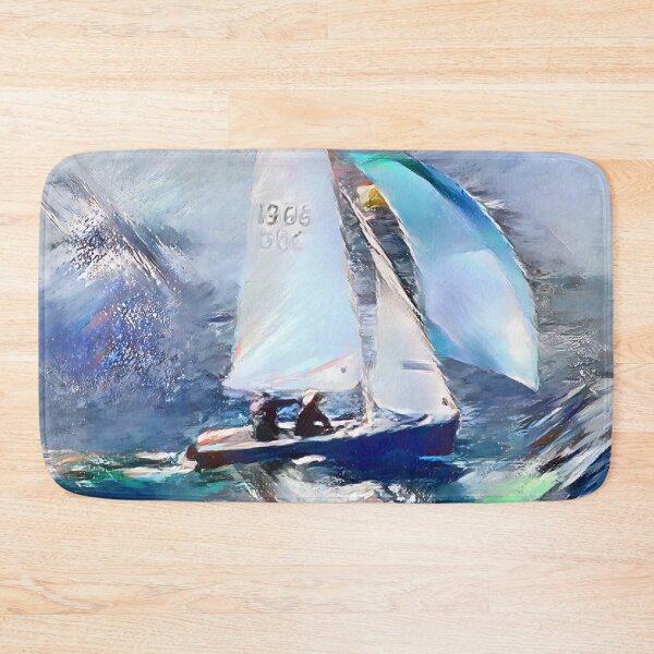 Item preview, AI Pale Blue Spinnaker Sail Boat designed and sold by LymphomaLass.