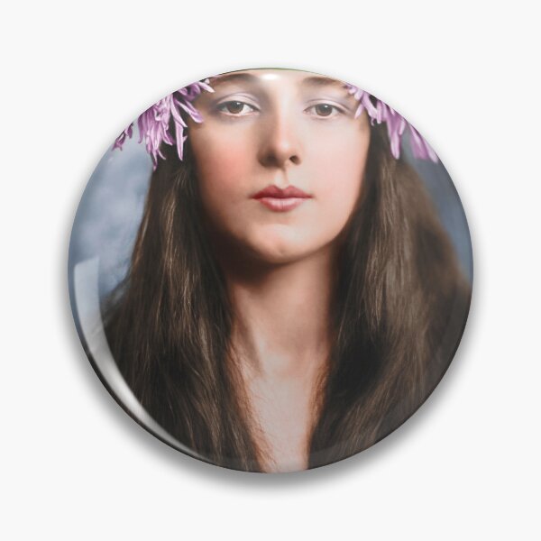 Item preview, Evelyn Nesbit with Chrysanthemums on her head - Restored and colorized old photo from 1901. designed and sold by Dejan Travica.