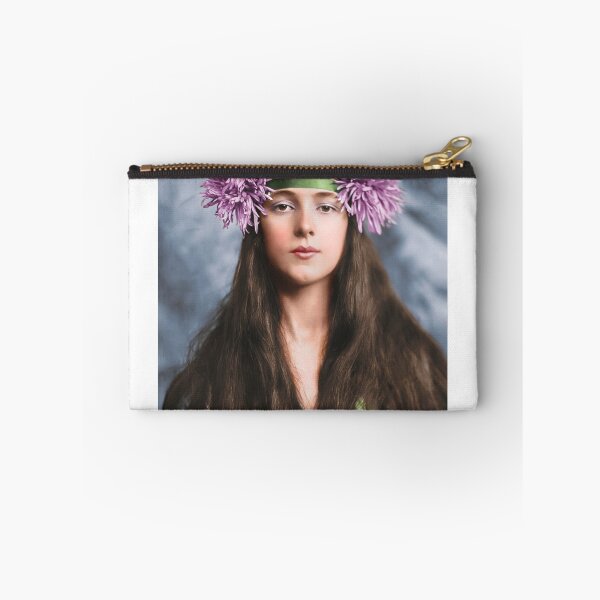Item preview, Evelyn Nesbit with Chrysanthemums on her head - Restored and colorized old photo from 1901. designed and sold by Dejan Travica.