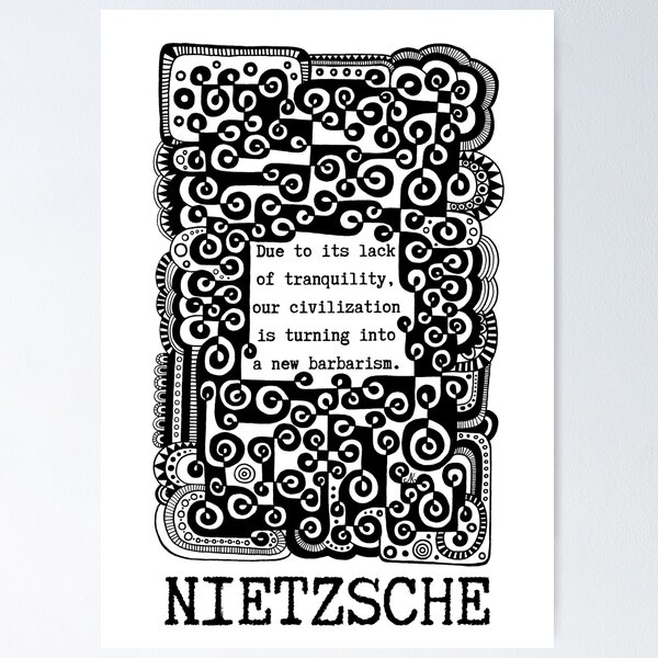 Item preview, TRANQUILITY and barbarism quote by Nietzsche  designed and sold by alicekoko.