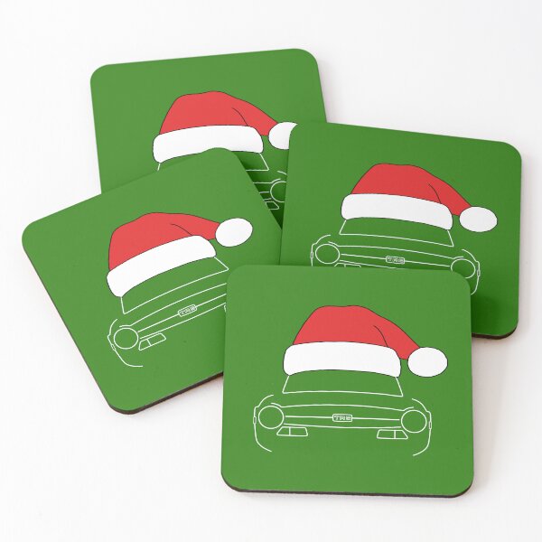 Item preview, Triumph TR6 classic car Christmas hat edition white designed and sold by soitwouldseem.