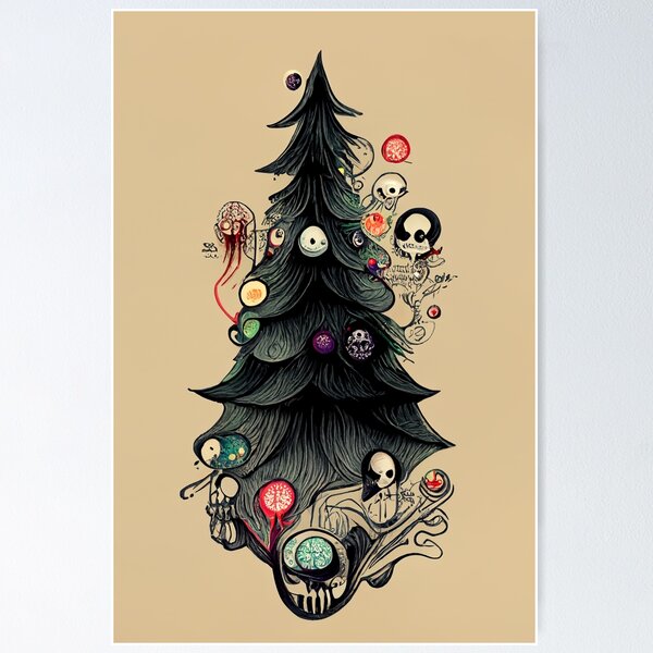 Item preview, Goth Christmas Tree Greetings  designed and sold by JinxedMonster.
