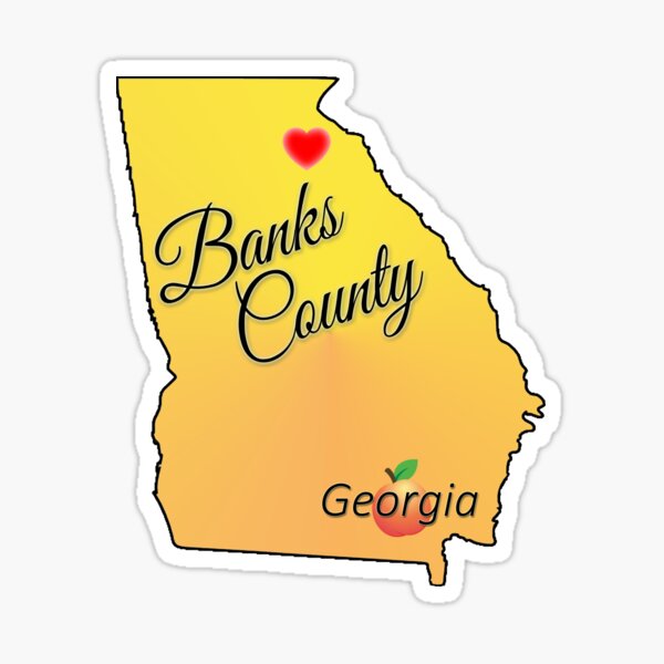 Banks County Georgia Heart Sticker