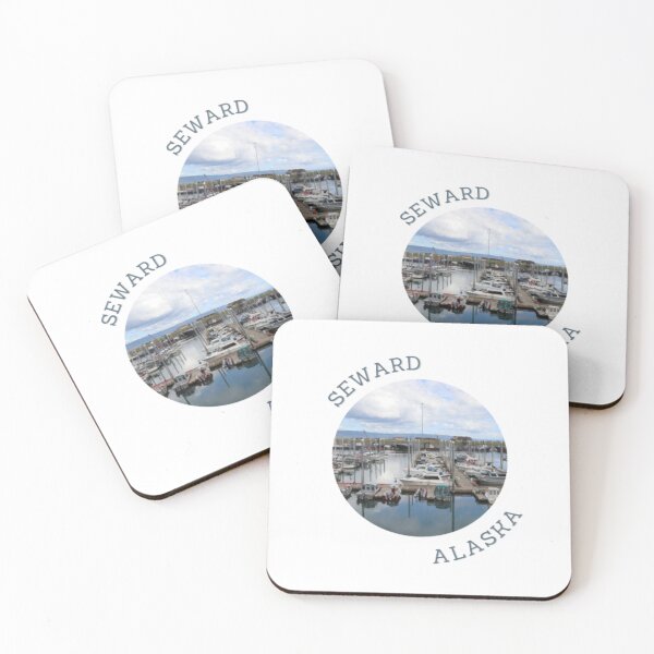 Item preview, Seward Alaska Boat Harbor and Mountains designed and sold by TouchofAlaska.