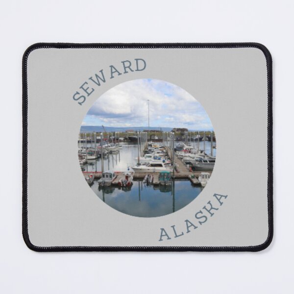 Item preview, Seward Alaska Boat Harbor and Mountains designed and sold by TouchofAlaska.
