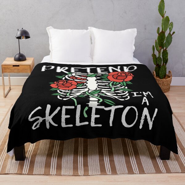 Item preview, Pretend I'm A Skeleton Rib Cage and Roses Funny Halloween Day of the Dead designed and sold by DPlumDesign.