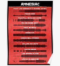 Radiohead - Amnesiac - Sound wave Poster