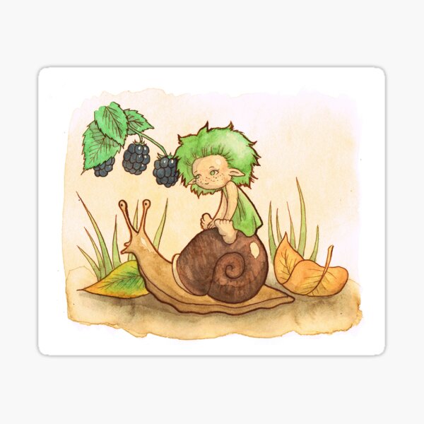 Wisp on a snail-ride Sticker