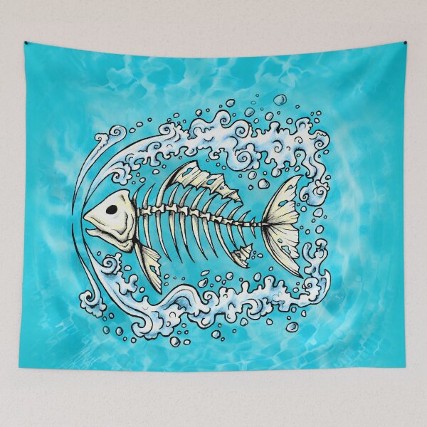 Item preview, Bone Fish Swimming designed and sold by BuyByButterfly.