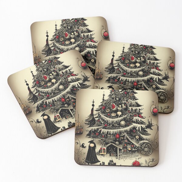 Item preview, Victorian Goth Christmas Tree Greetings  designed and sold by JinxedMonster.