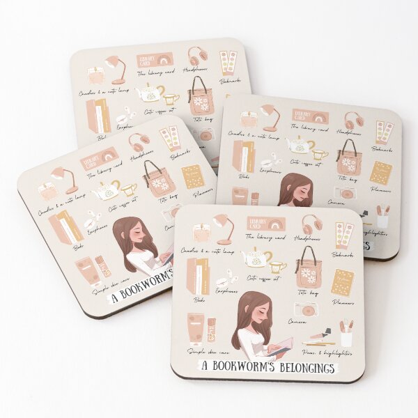 Item preview, A bookworm's belongings - light background designed and sold by Athenasgirl.
