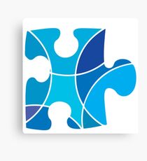 Blue puzzle piece Canvas Print