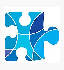 Blue puzzle piece Photographic Print