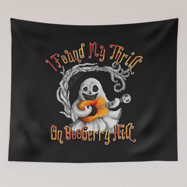 Item preview, Halloween Ghost Guitar Booberry Hill designed and sold by ChicoryJunction.