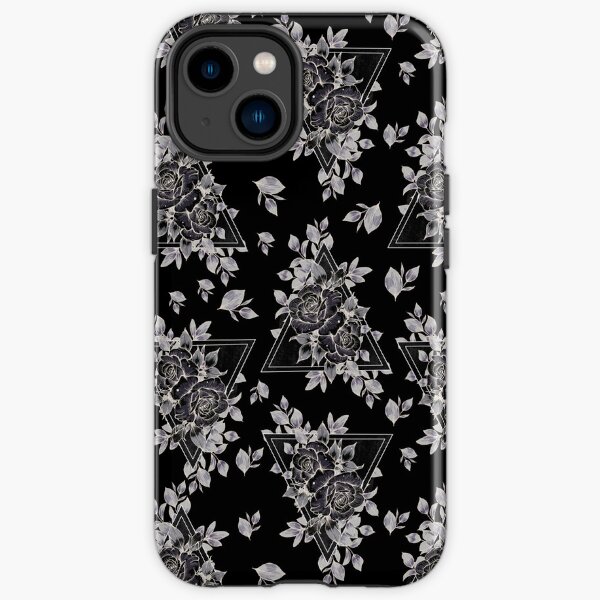 Black and White Flowers iPhone Tough Case