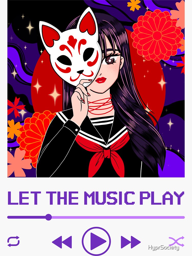 Thumbnail 3 of 3, Sticker, Let The Music Play designed and sold by HyprSociety.