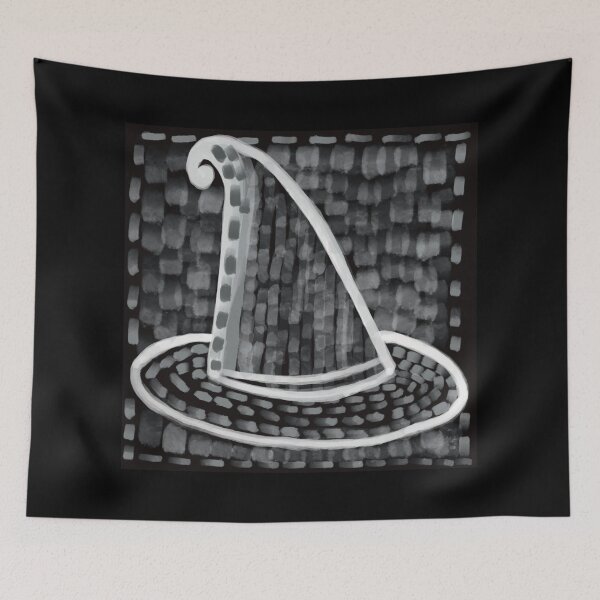 Item preview, Dark Academia Ghostly Witch Hat Illustration designed and sold by ZaraRoza.