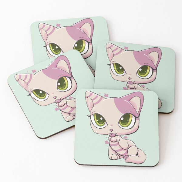 Item preview, Littlest Pet Shop - Cute Pink Tabby Cartoon Cat designed and sold by Hamonica.