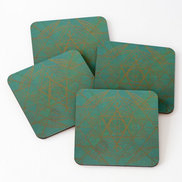 Item preview, RENEWAL BIRTH MANDALA ~ SACRED GEOMETRY FOR THE SOUL~ AQUA, GOLD designed and sold by Ann Chatfield.