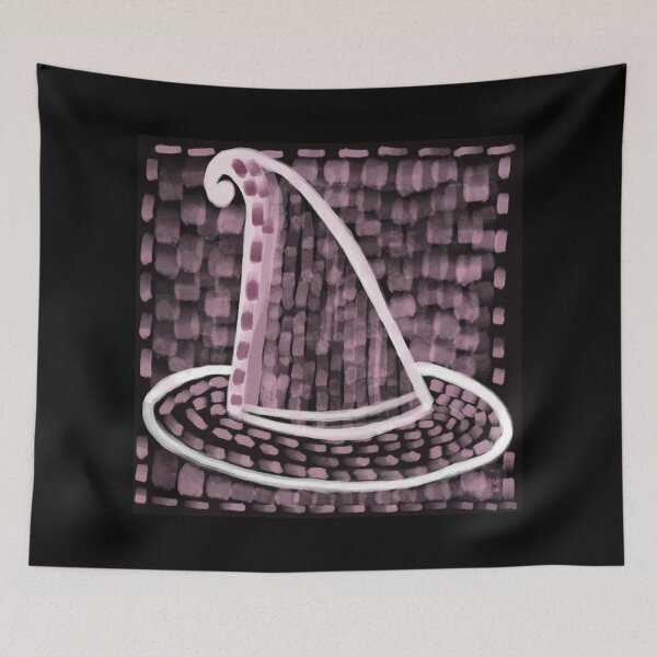 Item preview, Jewel Pink Vintage Witch Hat Illustration designed and sold by ZaraRoza.