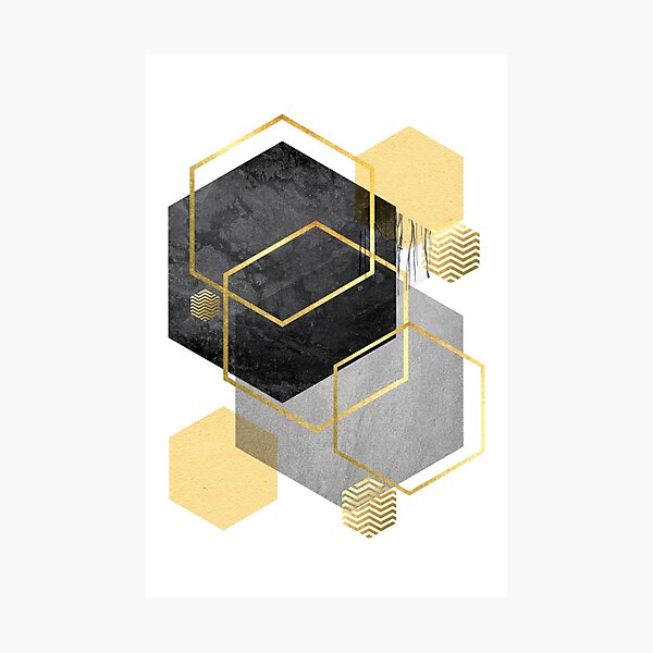 Black and Gold Geometric Photographic Print