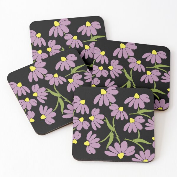 Item preview, Cheerful band of purple cartoon daisies frolicking  designed and sold by AngelDawnDesign.
