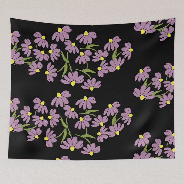 Item preview, Cheerful band of purple cartoon daisies frolicking  designed and sold by AngelDawnDesign.
