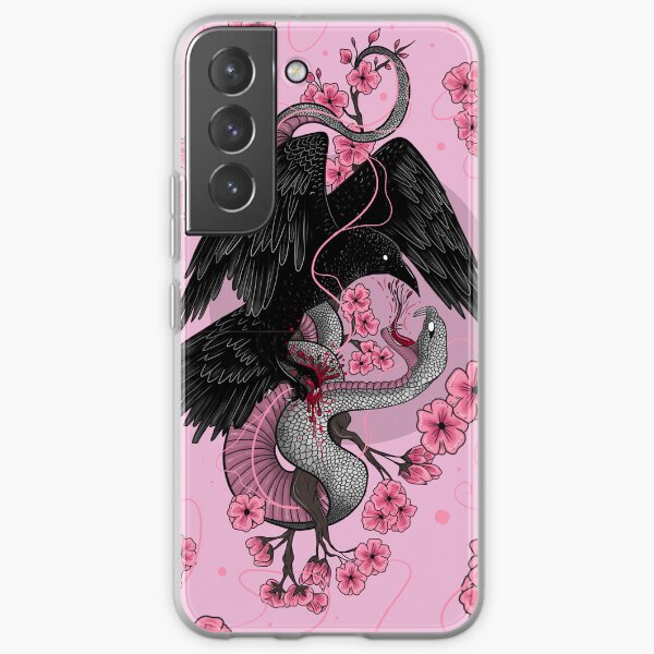 Corbeau rose et serpent Coque souple Samsung Galaxy