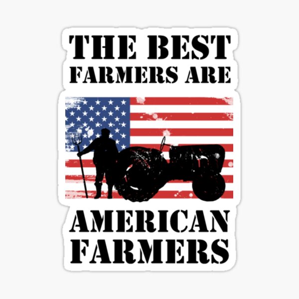 "The best farmers are American Tractor pitchfork" Sticker for Sale by