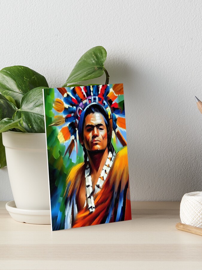 Canvas Print - Aztec Warrior, Aztec Art, Chicano Art, 2024 Aztec Wall Art, Mexican Art, Aztec Decor, Aztec Painting, Chicana Art, Aztec Goddess